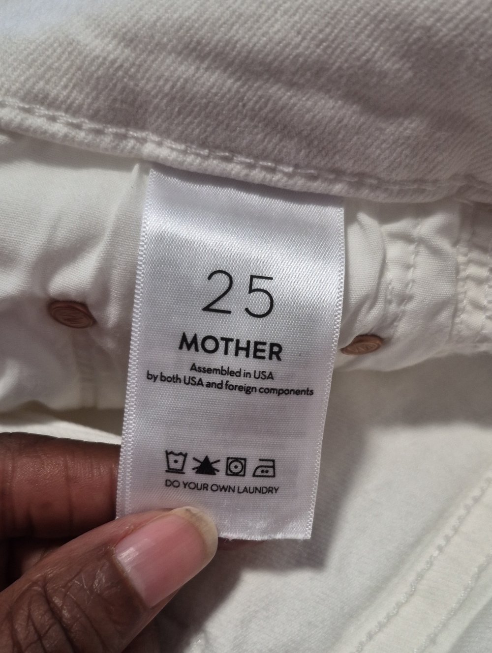 MOTHER The Insider Crop Step Fray Jeans White High Rise Crop Denim Size 25 - Picture 8 of 9